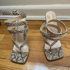 Snake skin wrap around heels